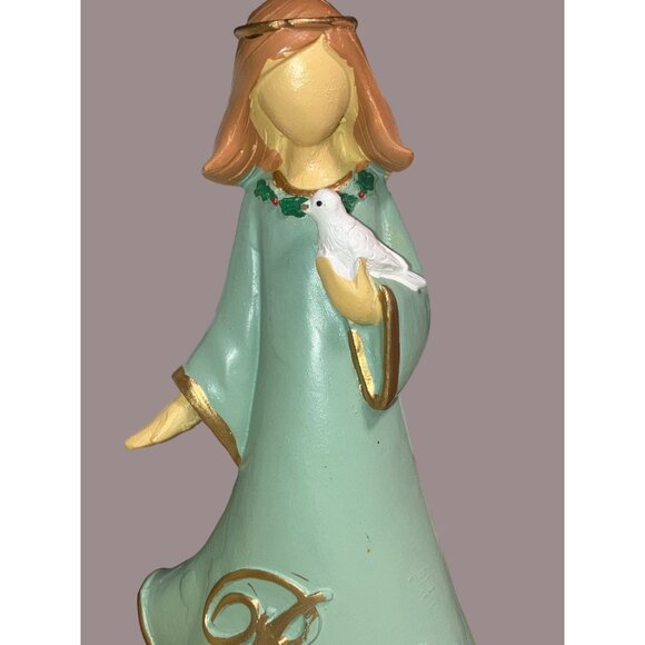 Angel Figurines With Love Peace & Hope Messages In Red Green & Yellow - Picture 7 of 13